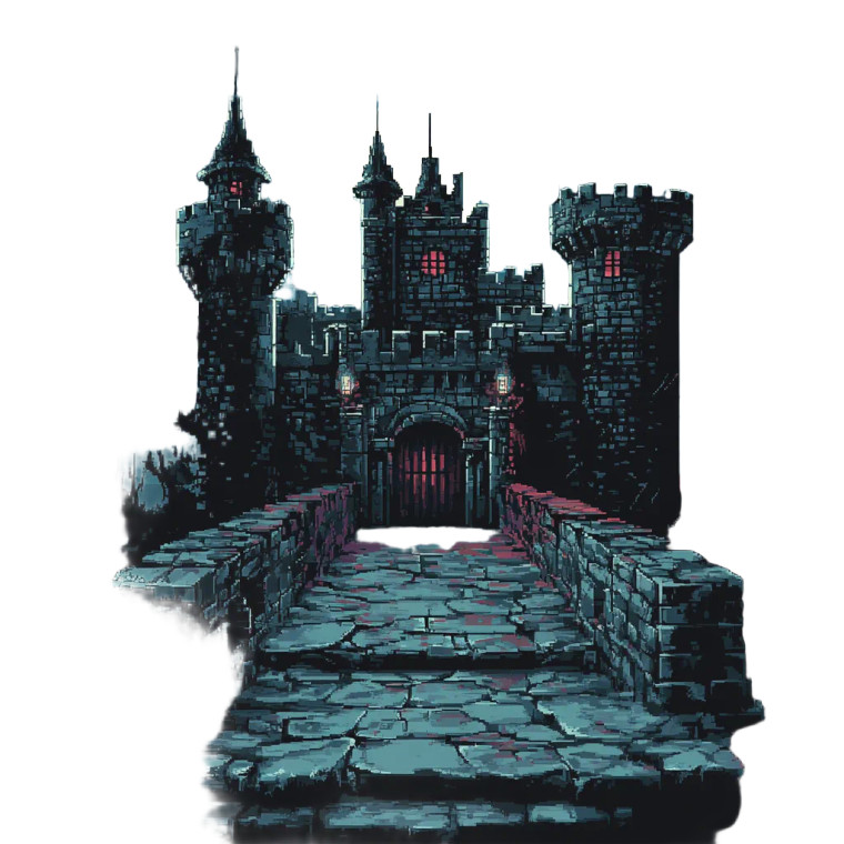 Dark Dungeon 8Bit Castle Vinyl Car Decal Sticker – Waterproof & UV-Resistant 4.0"