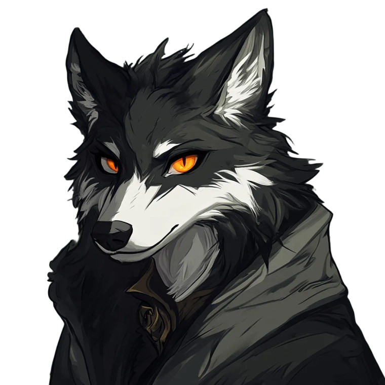 Dark Fluffy Wolf Magician Vinyl Car Decal Sticker – Waterproof & UV-Resistant 4.0"