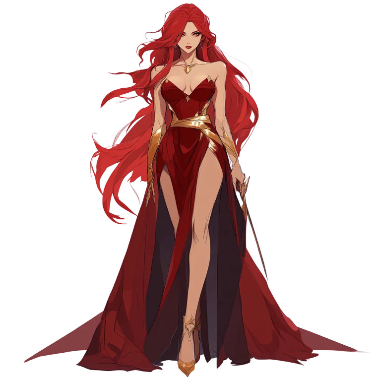 Red Dagger Female Vinyl Car Decal Sticker – Waterproof & UV-Resistant 4.0"