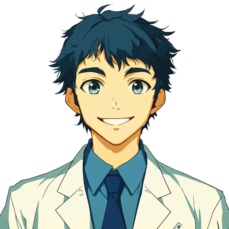 Smiling Scientist Portrait Vinyl Car Decal Sticker – Waterproof & UV-Resistant 4.0"