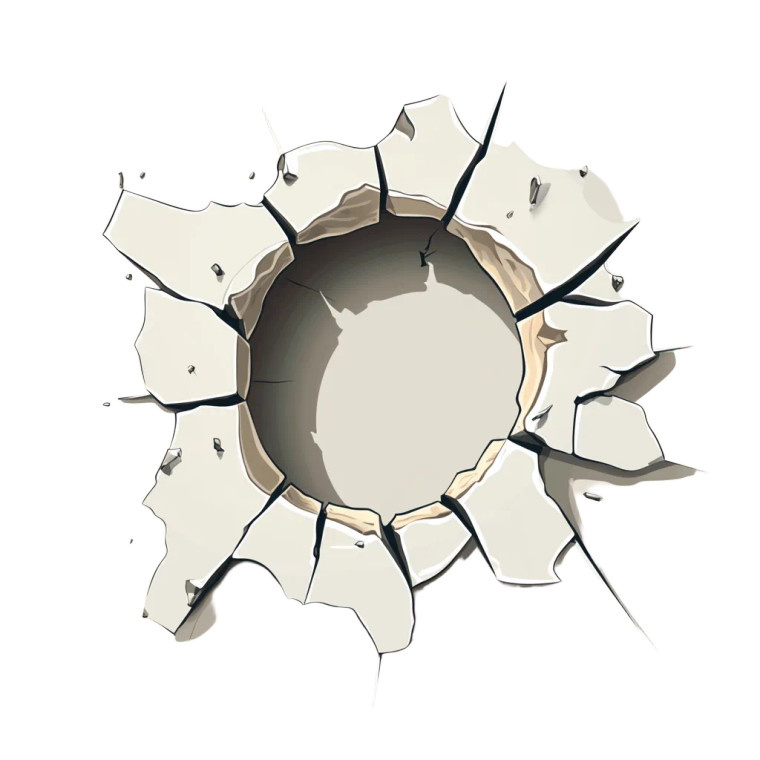 Stylized Bullet Hole Vector Vinyl Car Decal Sticker – Waterproof & UV-Resistant 4.0"