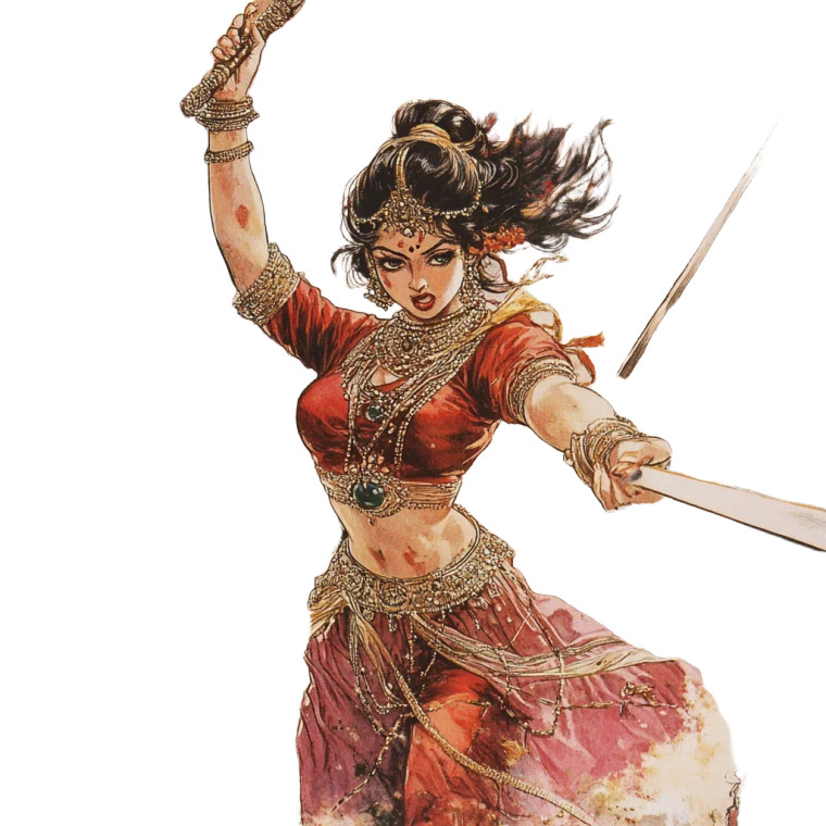 80S Manga Goddess Chandi Battle Vinyl Car Decal Sticker – Waterproof & UV-Resistant 4.0"