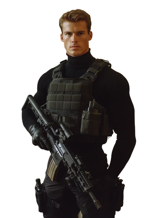 Athletic Male Black Turtleneck Ar15 Vinyl Car Decal Sticker – Waterproof & UV-Resistant 4.0"