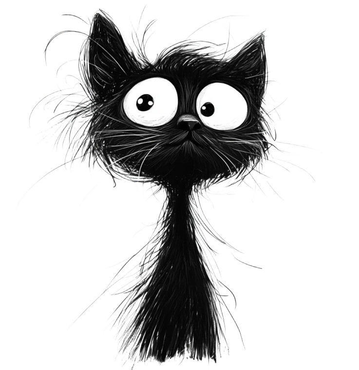 Black Cat Mischievous Expression Vinyl Car Decal Sticker – Waterproof & UV-Resistant 4.0"