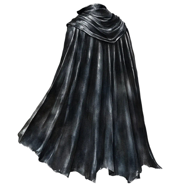 Black Leather Cloak Watercolor Vinyl Car Decal Sticker – Waterproof & UV-Resistant 4.0"