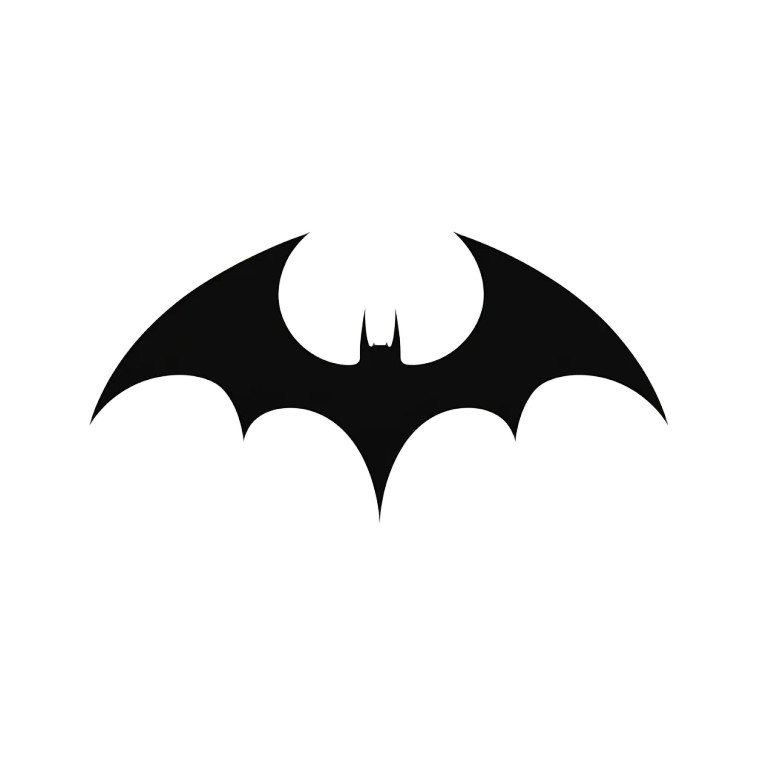 Black Logo Bat Wings Vinyl Car Decal Sticker – Waterproof & UV-Resistant 4.0"