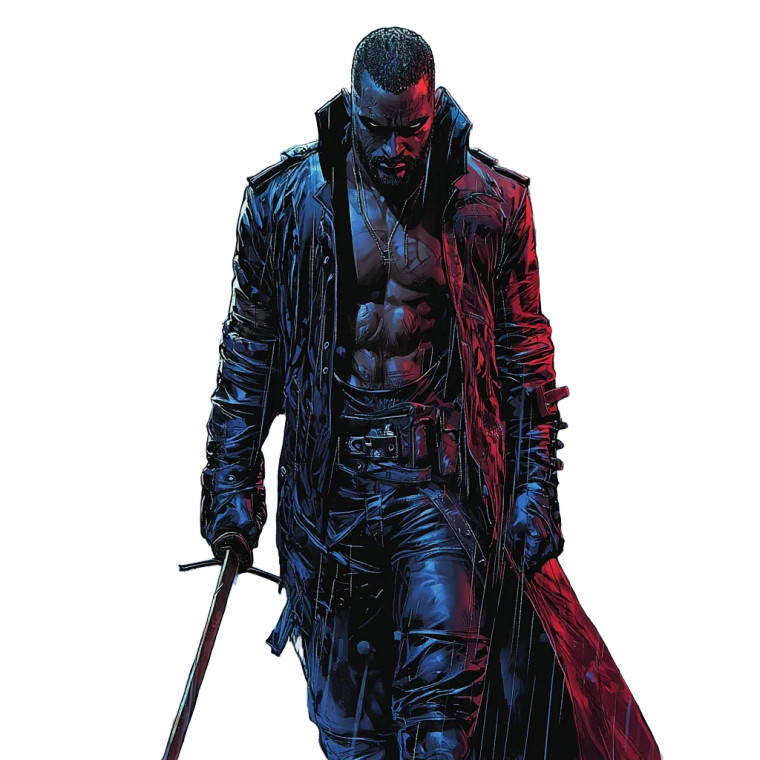 Blade Vampire Moonlight Rain Vinyl Car Decal Sticker – Waterproof & UV-Resistant 4.0"