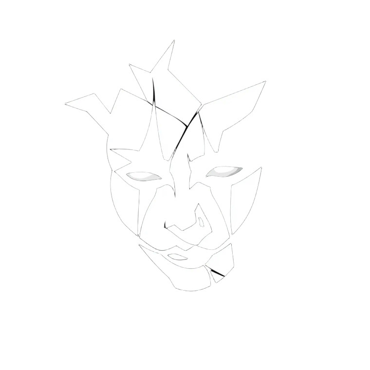 Broken Jester Mask Glyph Vinyl Car Decal Sticker – Waterproof & UV-Resistant 4.0"