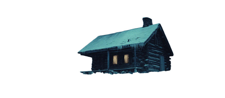 Creepy Log Cabin Night Vinyl Car Decal Sticker – Waterproof & UV-Resistant 9.16"