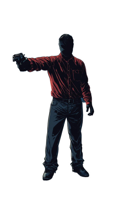 Dark Silhouette Gunman Night Vinyl Car Decal Sticker – Waterproof & UV-Resistant 4.0"