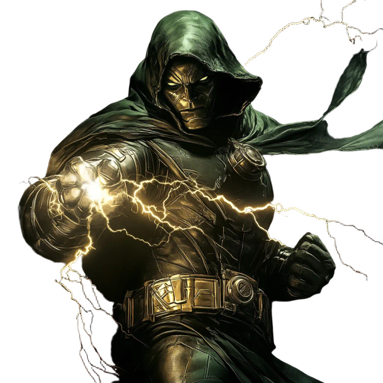 Doctor Doom Lightning Comic Vinyl Car Decal Sticker – Waterproof & UV-Resistant 4.0"