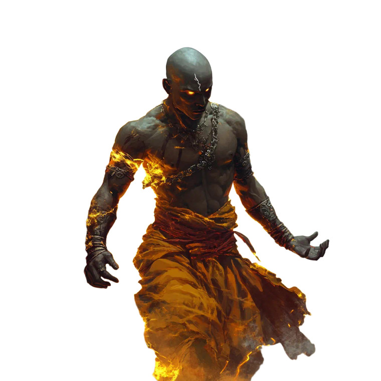 Fire Lightning Goliath Monk Vinyl Car Decal Sticker – Waterproof & UV-Resistant 4.0"