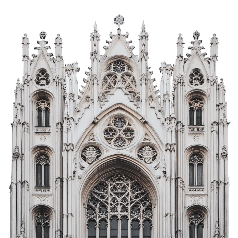 Gothic Building Front Vinyl Car Decal Sticker – Waterproof & UV-Resistant 4.0"