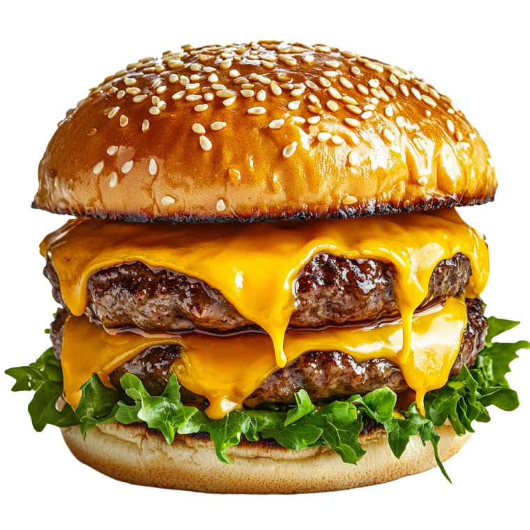 Juicy Cheeseburger Two Patties Vinyl Car Decal Sticker – Waterproof & UV-Resistant 4.0"