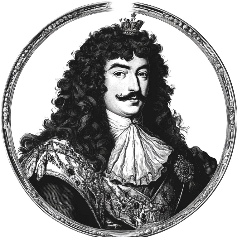 Louis Xiv Portrait Outline Vinyl Car Decal Sticker – Waterproof & UV-Resistant 4.0"