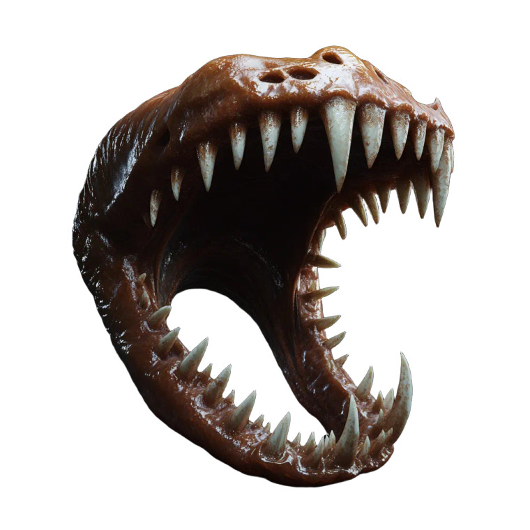 Maw Sharp Teeth Black Vinyl Car Decal Sticker – Waterproof & UV-Resistant 4.0"