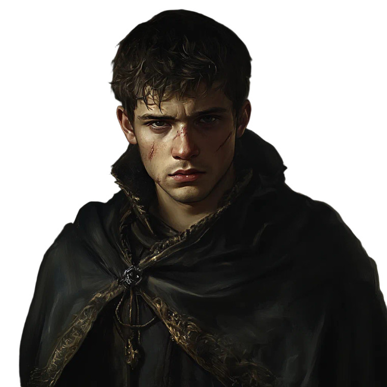 Medieval Youngman Portrait Vinyl Car Decal Sticker – Waterproof & UV-Resistant 4.0"