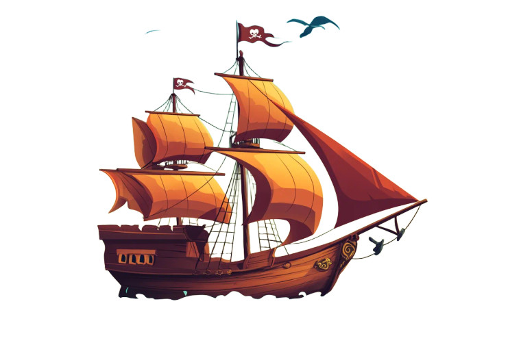 Pirate Ship Water Vinyl Car Decal Sticker – Waterproof & UV-Resistant 6.0"