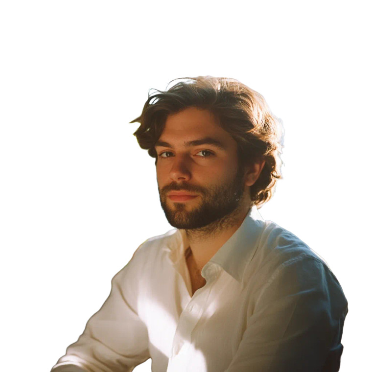 Portrait Young Man Office Vinyl Car Decal Sticker – Waterproof & UV-Resistant 4.0"