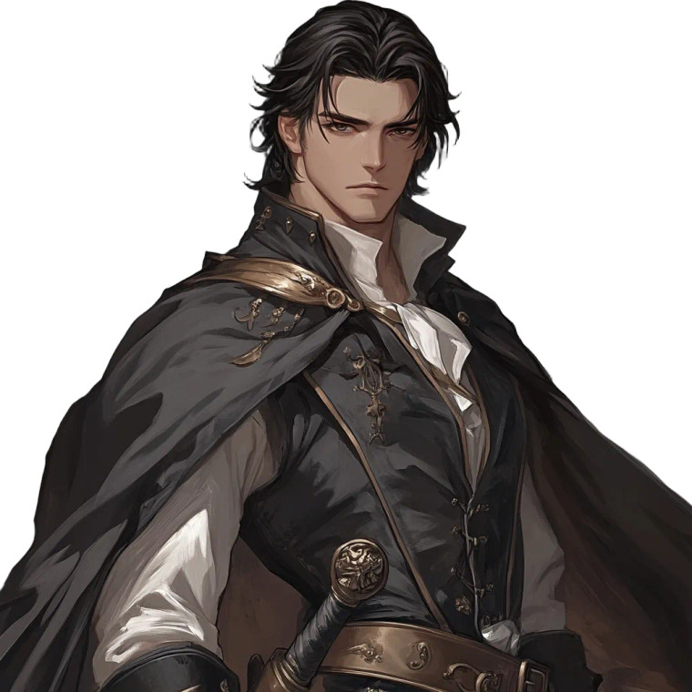 Suave Renaissance Swordsman Anime Vinyl Car Decal Sticker – Waterproof & UV-Resistant 4.0"