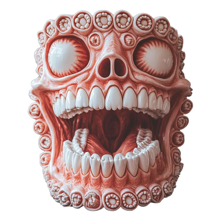 Thousands Teeth Mouth Vinyl Car Decal Sticker – Waterproof & UV-Resistant 4.0"