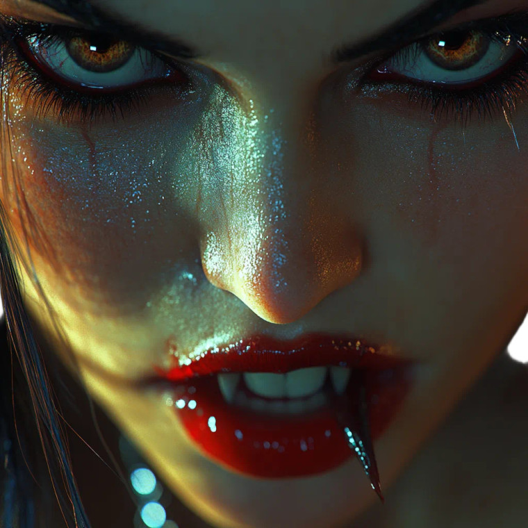 Vampire Bites Woman 3D Vinyl Car Decal Sticker – Waterproof & UV-Resistant 4.0"