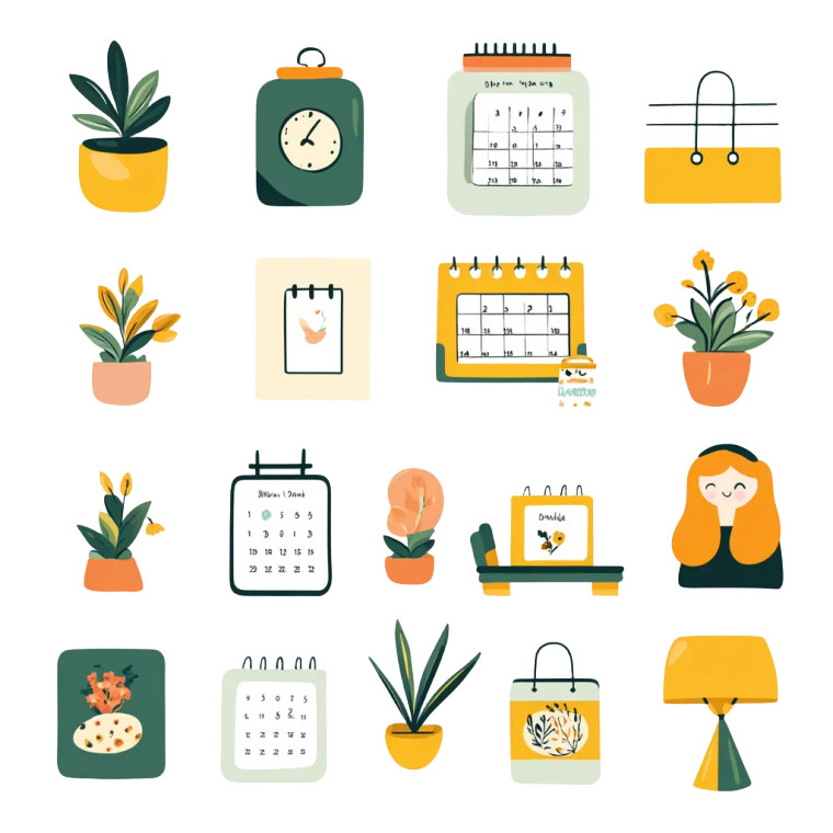 Vector Calendar Flat Sticker Vinyl Car Decal Sticker – Waterproof & UV-Resistant 4.0"