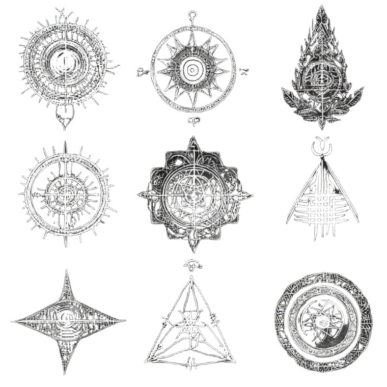 White Runes Sacred Geometry Vinyl Car Decal Sticker – Waterproof & UV-Resistant 4.0"