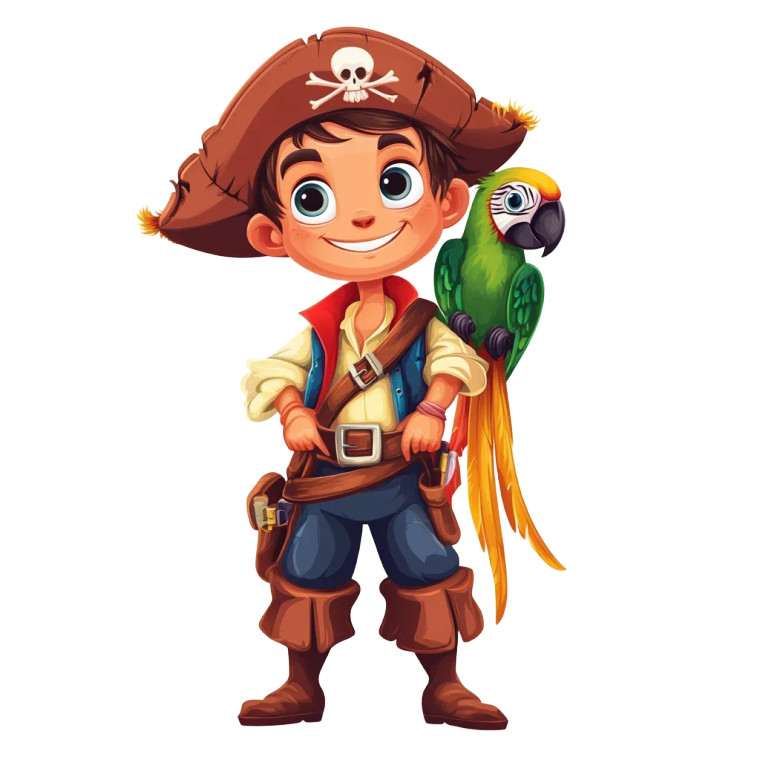 Young Pirate Parrot Poster Vinyl Car Decal Sticker – Waterproof & UV-Resistant 4.0"