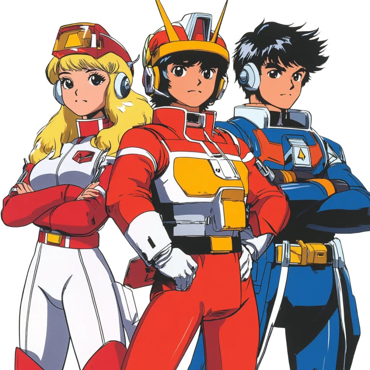 80S Japanese Anime Robot Pilots Vinyl Car Decal Sticker – Waterproof & UV-Resistant 4.0"