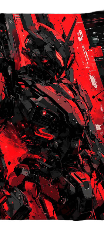 Anime Mech Red Black Vinyl Car Decal Sticker – Waterproof & UV-Resistant 4.0"