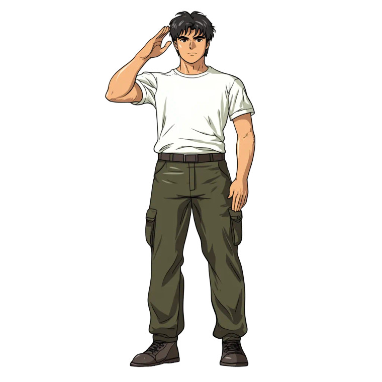 Anime Soldier 1970S Saluting Vinyl Car Decal Sticker – Waterproof & UV-Resistant 4.0"