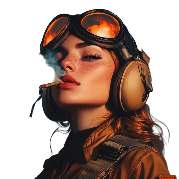 Aviation Woman Smoking Vinyl Car Decal Sticker – Waterproof & UV-Resistant 4.0"