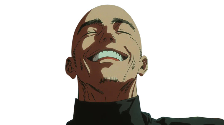 Bald Man Smiling Anime Vinyl Car Decal Sticker – Waterproof & UV-Resistant 7.14"