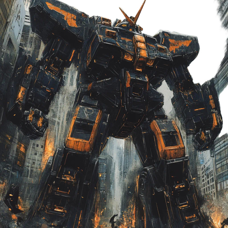 Battle Scarred Mecha Artillery Vinyl Car Decal Sticker – Waterproof & UV-Resistant 4.0"