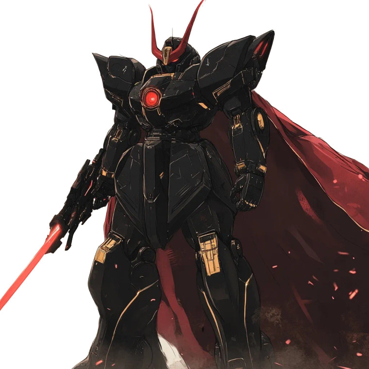 Black Gundam Red Cape Vinyl Car Decal Sticker – Waterproof & UV-Resistant 4.0"