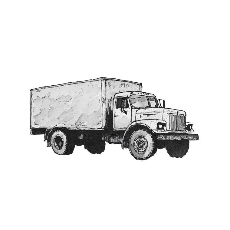 Black Ink Truck Vinyl Car Decal Sticker – Waterproof & UV-Resistant 4.0"