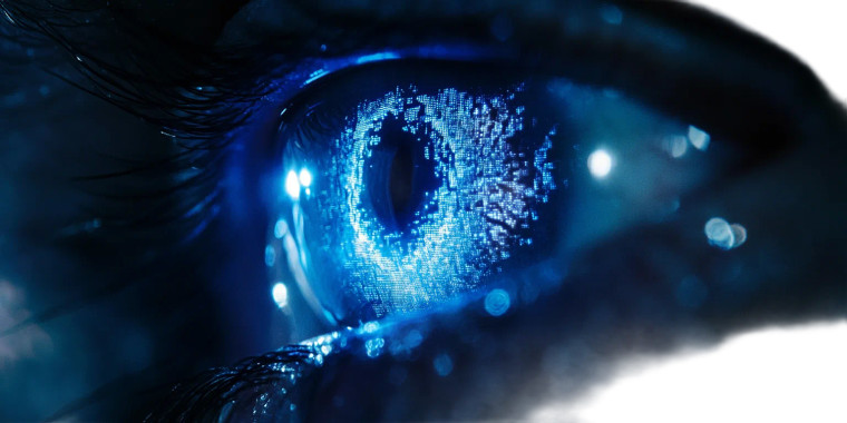 Blue Cyber Light Eye Vinyl Car Decal Sticker – Waterproof & UV-Resistant 8.0"