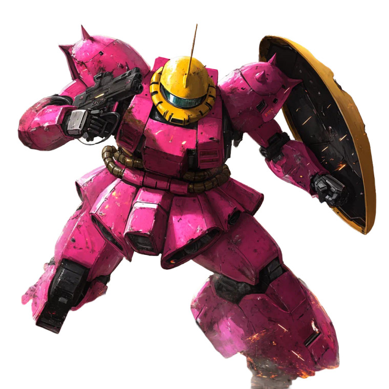 Bright Pink Zaku Fight Vinyl Car Decal Sticker – Waterproof & UV-Resistant 4.0"