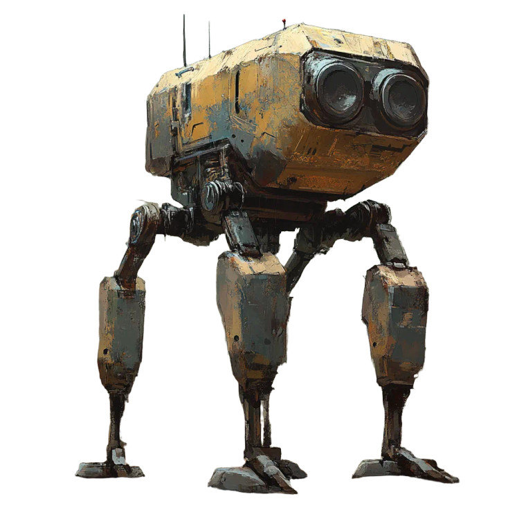 Bulky Robot Digital Paint Vinyl Car Decal Sticker – Waterproof & UV-Resistant 4.0"