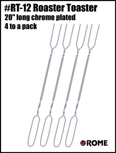 Ultimate Campfire Roasting Fork Set | Chrome Plated Steel | 20 Inch | Set of 4