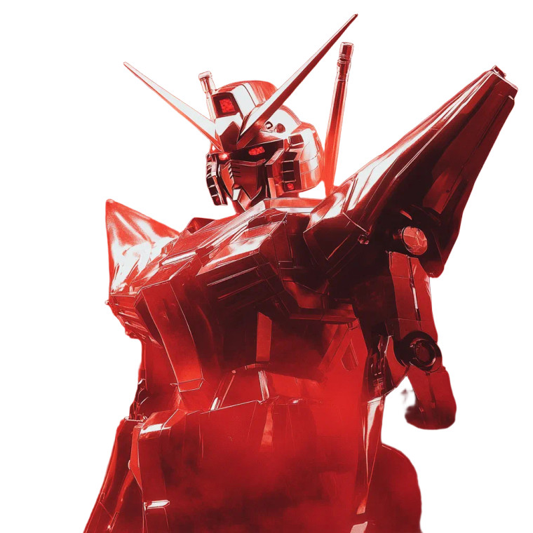 Chrome Gundam Red Fog Vinyl Car Decal Sticker – Waterproof & UV-Resistant 4.0"