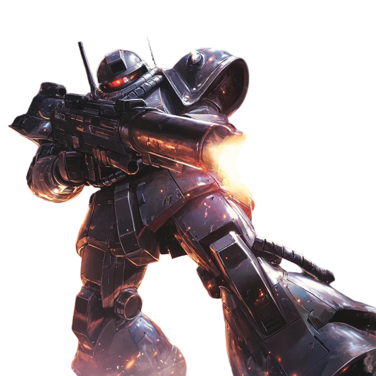 Chrome Zaku Energy Weapon Space Vinyl Car Decal Sticker – Waterproof & UV-Resistant 4.0"