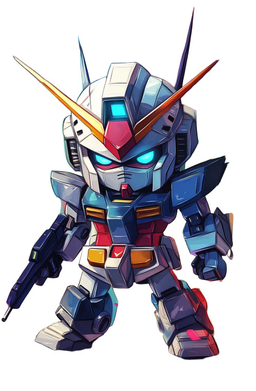 Cute Chibi Gundam Wallpaper Vinyl Car Decal Sticker – Waterproof & UV-Resistant 4.0"