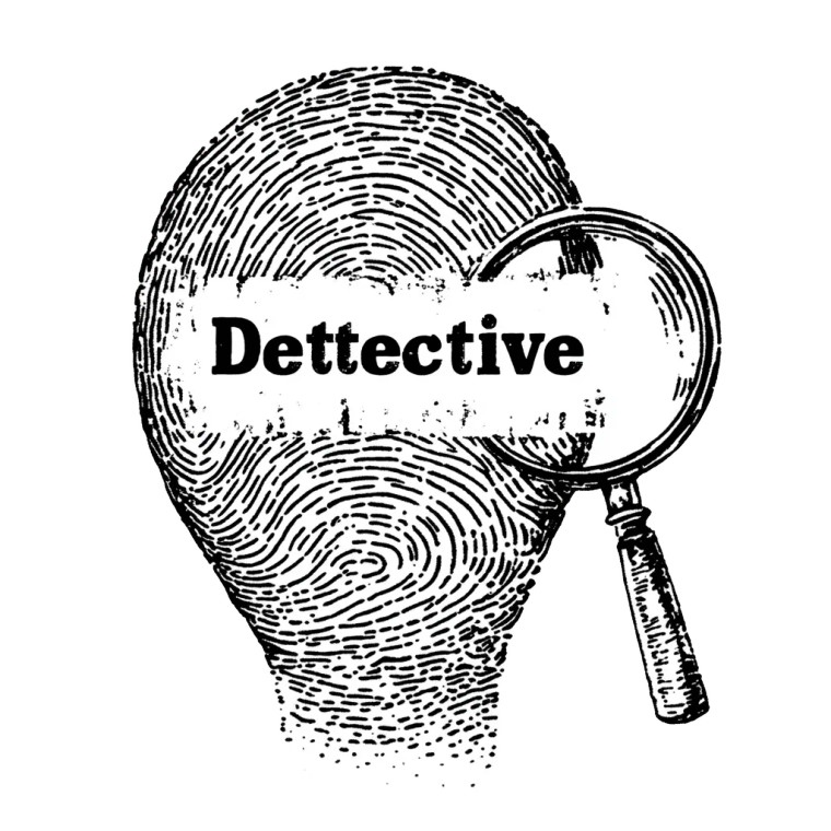 Detective Fingerprint Magnifying Glass Vinyl Car Decal Sticker – Waterproof & UV-Resistant 4.0"