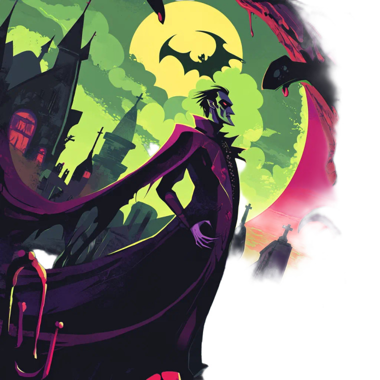 Draconic Vampire Graveyard Vinyl Car Decal Sticker – Waterproof & UV-Resistant 4.0"