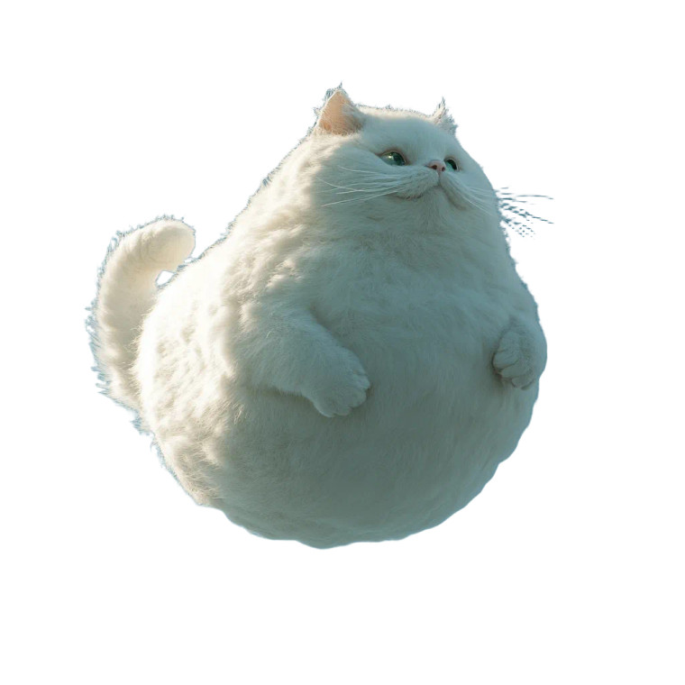 Fat Cat Marshmallow Flying Vinyl Car Decal Sticker – Waterproof & UV-Resistant 4.0"