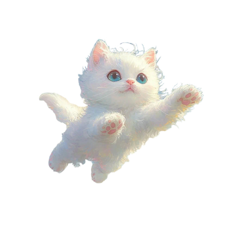 Flying White Cat Ghibli Vinyl Car Decal Sticker – Waterproof & UV-Resistant 4.0"