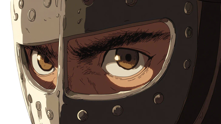 Gladiator Eyes Ghibli Style Vinyl Car Decal Sticker – Waterproof & UV-Resistant 7.14"