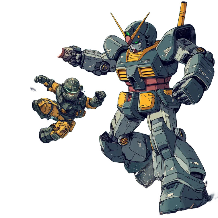 Gundam Fight Zaku Vector Vinyl Car Decal Sticker – Waterproof & UV-Resistant 4.0"